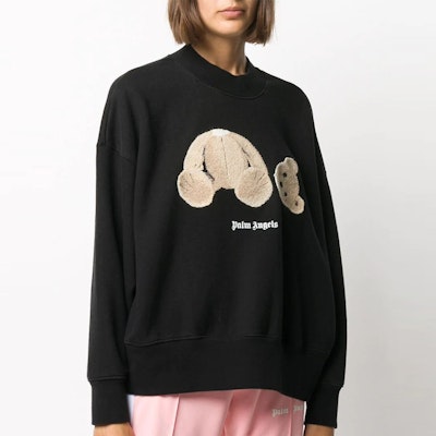 (W) PALM ANGELS Sudadera con Estampado de Oso Decapitado Negro PWBA017S21FLE0071060 Purchase (W) PALM ANGELS Sudadera con Estampado de Oso Decapitado Negro PWBA017S21FLE0071060