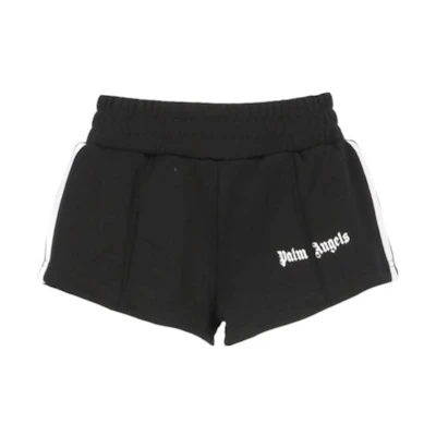 (Women) Palm Angels Black Logo Print Casual Shorts. PWCB003C99FAB001TRACK1001