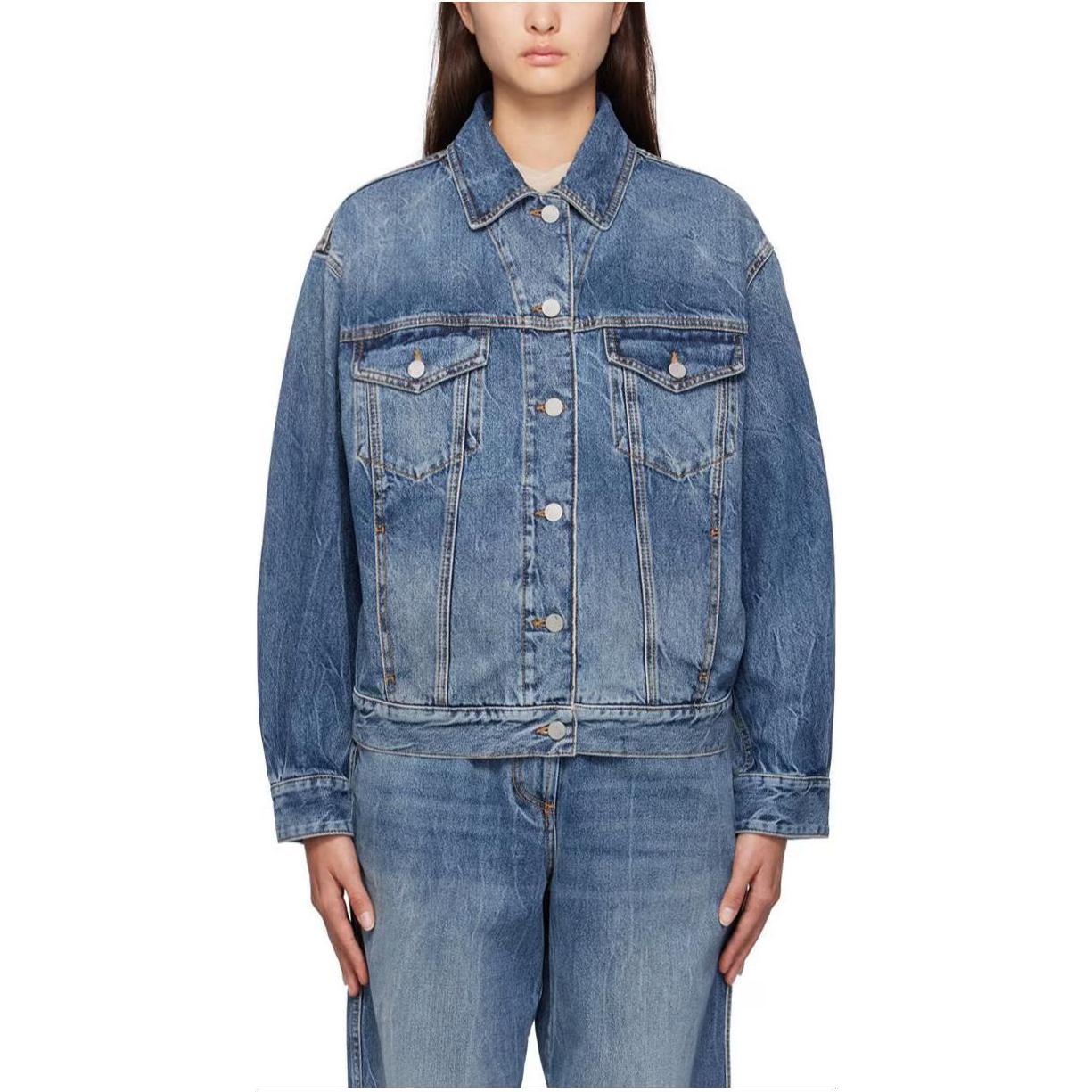 (Women) Palm Angels  Oversized Denim Patchwork Jacket - Blue PWYE032S23DEN0014760 圖 3