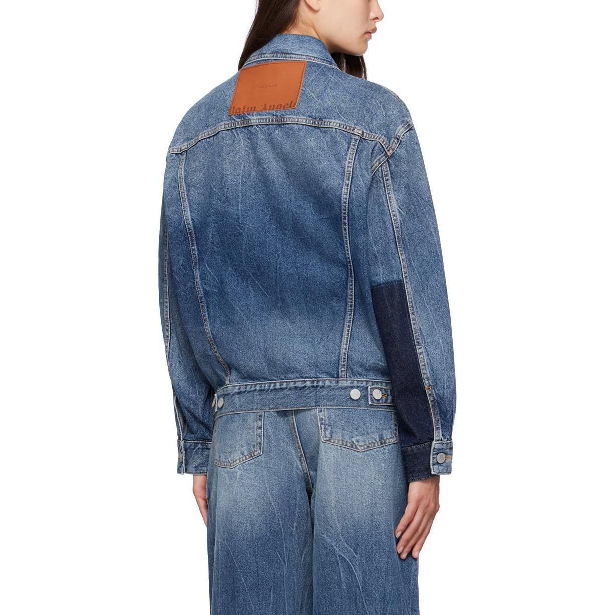 (Women) Palm Angels  Oversized Denim Patchwork Jacket - Blue PWYE032S23DEN0014760 圖 4