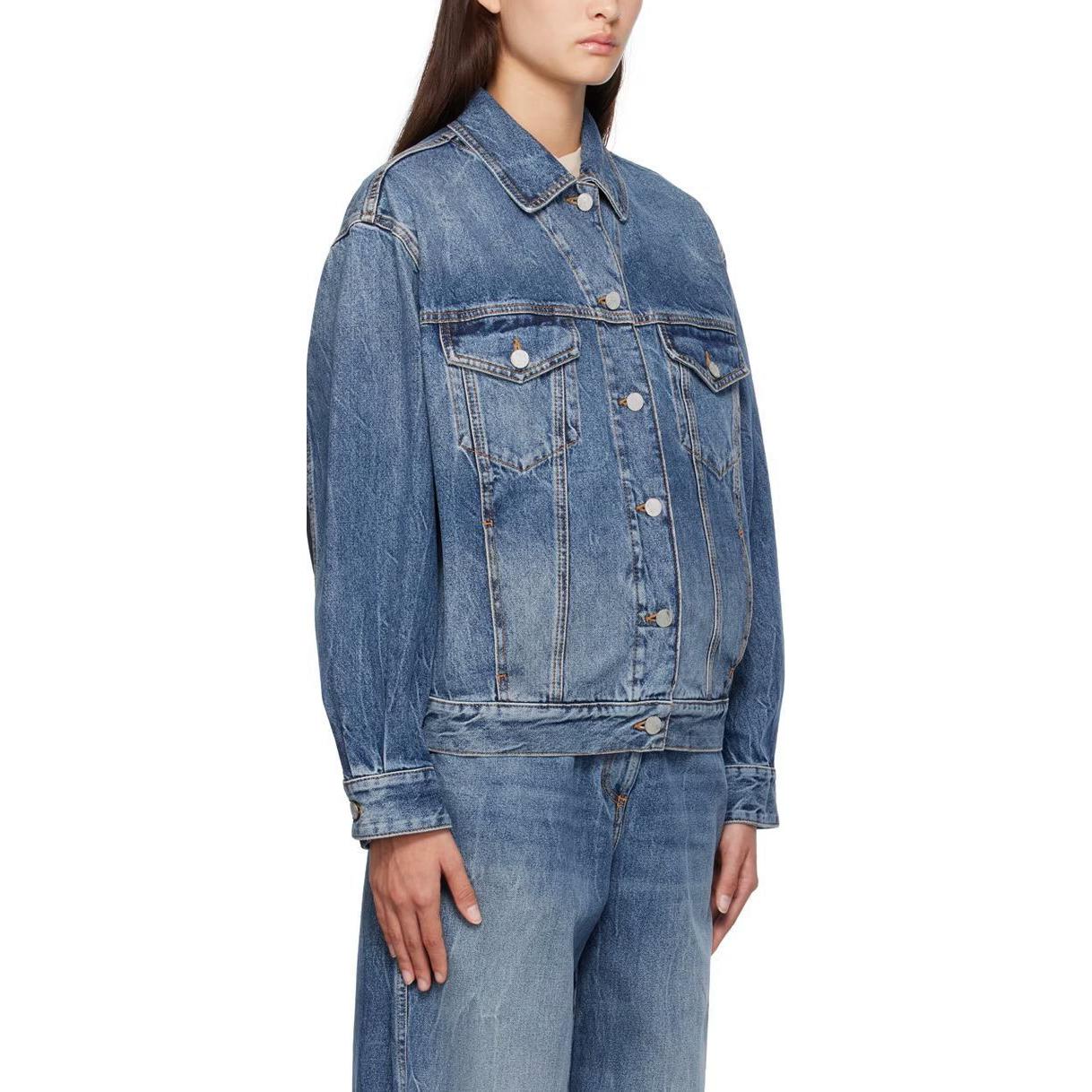 (Women) Palm Angels  Oversized Denim Patchwork Jacket - Blue PWYE032S23DEN0014760 圖 5