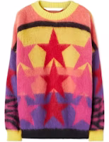 (Women) Palm Angels Pink Graphic Print Patchwork Long-Sleeve Sweater. PWHE033F22KNI0011837 (Women) Palm Angels Pink Graphic Print Patchwork Long-Sleeve Sweater. PWHE033F22KNI0011837