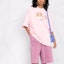 Lookbook (W) パームエンジェルス ピンク ロゴ ベア グラフィック クルーネック Tシャツ PWAA017C99JER0013460