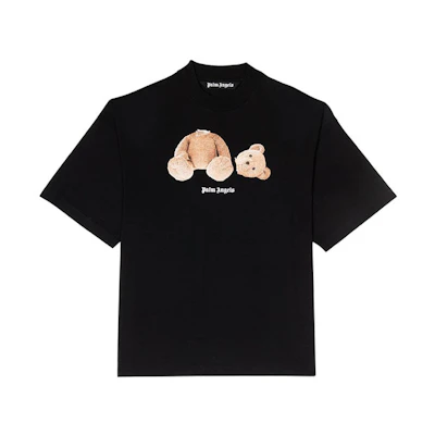 (Women) Palm Angels Bear Graphic Logo Tee Black PWAA017S20JER0011060
