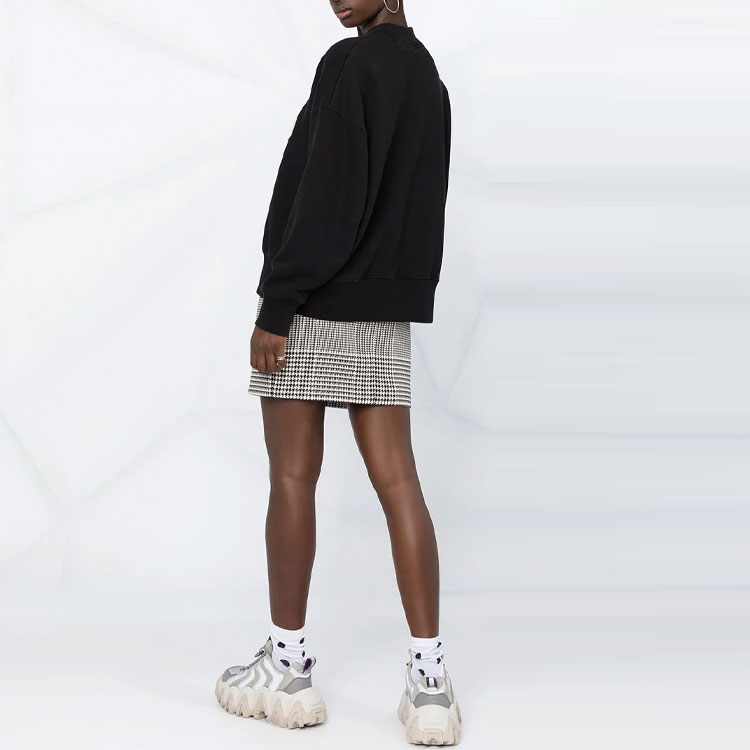 Shop (Women) Palm Angels Black Crewneck Sweatshirt with Bear Graphic Design PWBA017F20FLE0011060