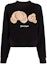 Buy (Women) PALM ANGELS Black Logo Bear Print Pullover Sweatshirt. PWBA016F21FLE0011060