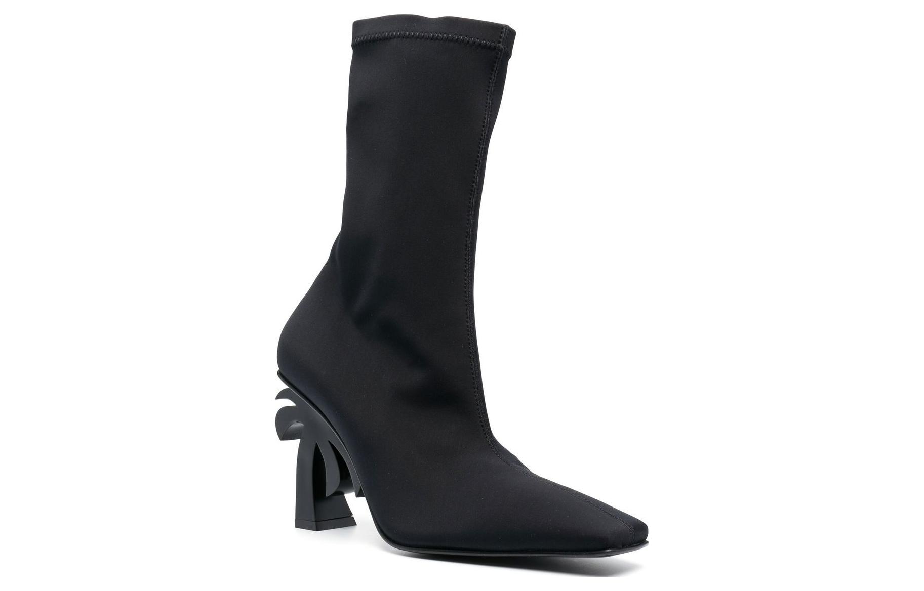 (W) Palm Angels Chunky Heel Slip-On Boots 'Black' 圖 2