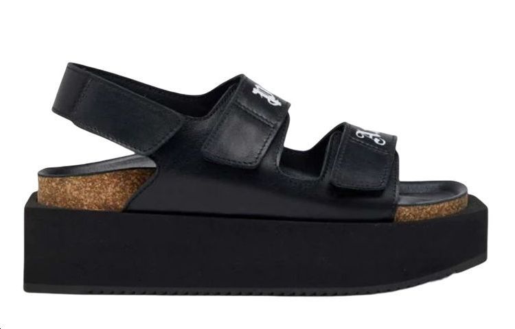 (W) Palm Angels Chunky Leather Sandals 'Black' 圖 2