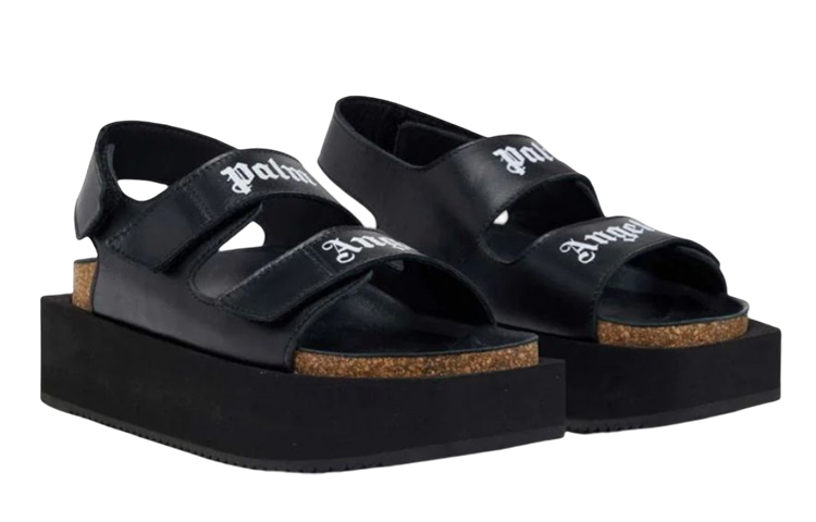 (W) Palm Angels Chunky Leather Sandals 'Black' 圖 4