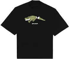 (Women) PALM ANGELS Crocodile Print Oversized Black T-Shirt PWAA017F20JER0051055 (Women) PALM ANGELS Crocodile Print Oversized Black T-Shirt PWAA017F20JER0051055