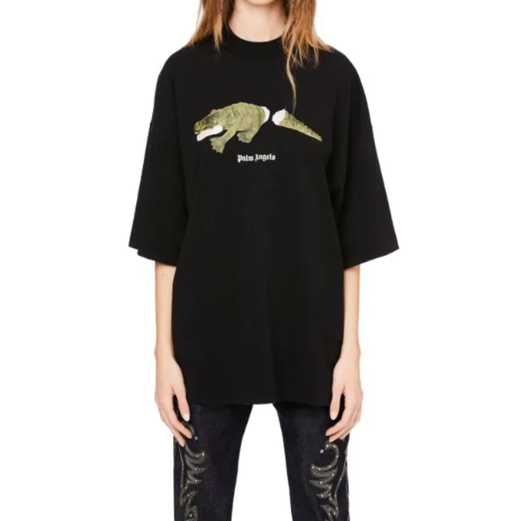Purchase (W) 팜엔젤스 크로커다일 프린트 오버사이즈 블랙 티셔츠 PWAA017F20JER0051055