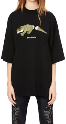 (W) 팜엔젤스 크로커다일 프린트 오버사이즈 블랙 티셔츠 PWAA017F20JER0051055 Purchase (W) 팜엔젤스 크로커다일 프린트 오버사이즈 블랙 티셔츠 PWAA017F20JER0051055