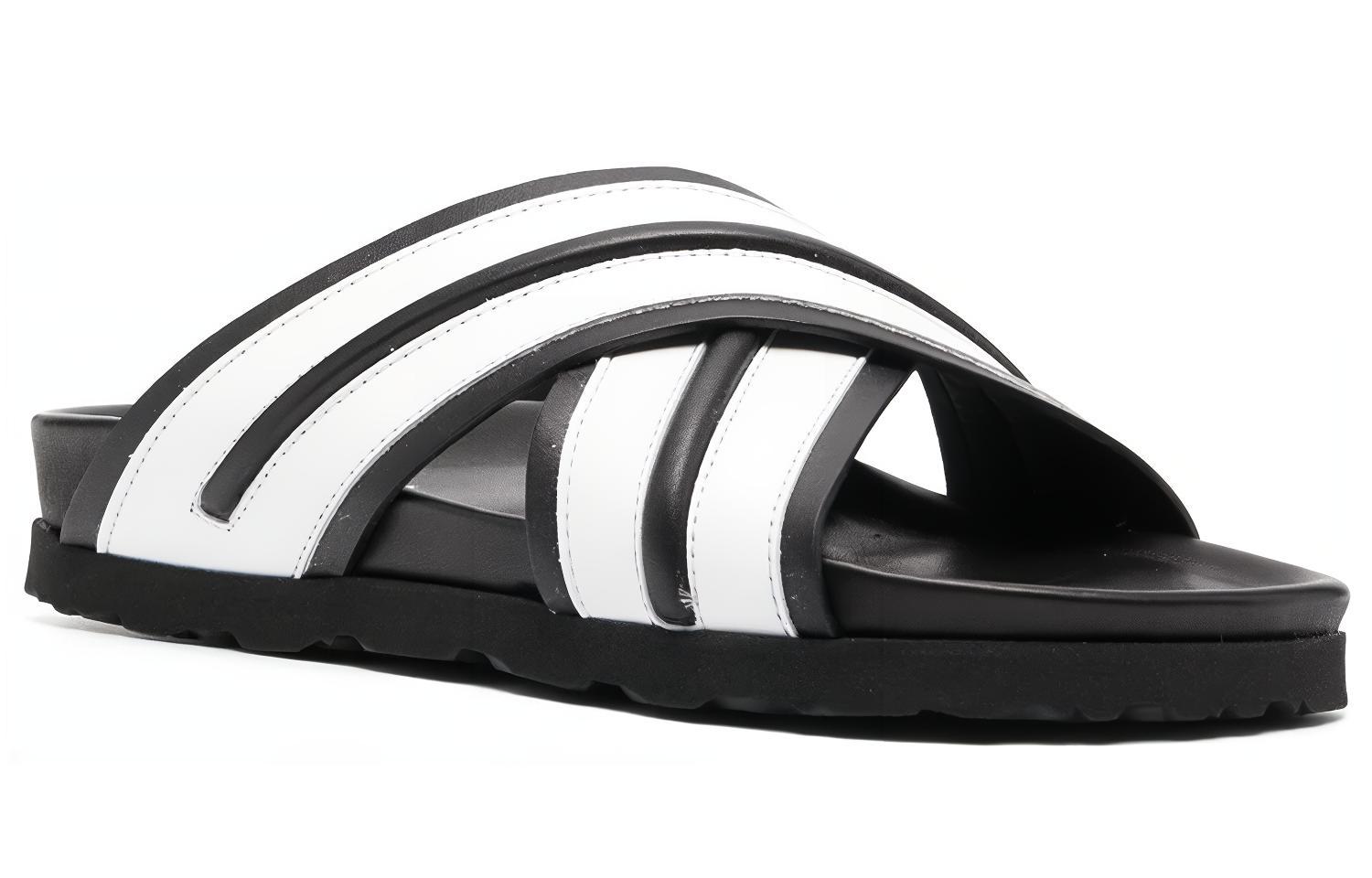 (W) Palm Angels Cross Strap Slides 'Black White' 圖 2