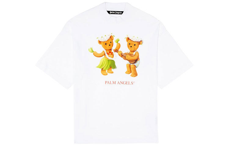 (Women) Palm Angels Dancing Bear Print White Short Sleeve T-Shirt PWAA017S20JER0070160 圖 2