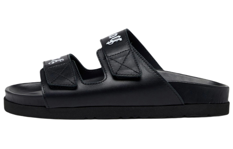 (Women) Palm Angels Double-Strap Sandal 'Black' PWIA023C99LEA001-1001