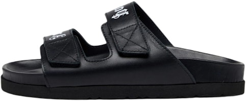 (Women) Palm Angels Double-Strap Sandal 'Black' PWIA023C99LEA001-1001 (Women) Palm Angels Double-Strap Sandal 'Black' PWIA023C99LEA001-1001