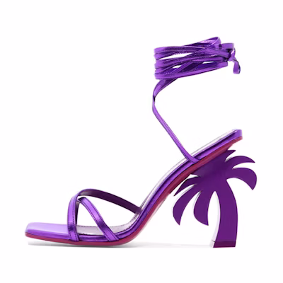 (W) Palm Angels Fashion Square-Toe 'Purple One-Strap' Sandals