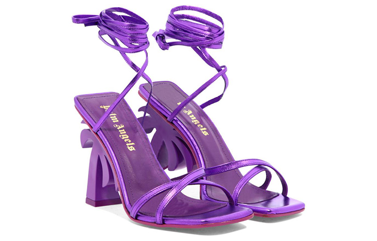 (W) Palm Angels Fashion Square-Toe 'Purple One-Strap' Sandals 圖 2
