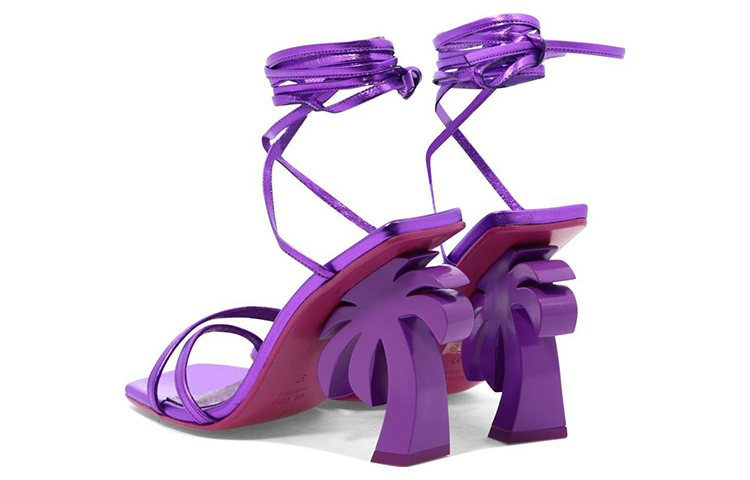 (W) Palm Angels Fashion Square-Toe 'Purple One-Strap' Sandals 圖 3