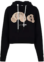 (Women) Palm Angels FW21 Black Pullover Sweatshirt with Bear Logo Design PWBB022F21FLE0021060 (Women) Palm Angels FW21 Black Pullover Sweatshirt with Bear Logo Design PWBB022F21FLE0021060