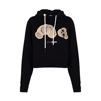 (Women) Palm Angels FW21 Black Pullover Sweatshirt with Bear Logo Design PWBB022F21FLE0021060