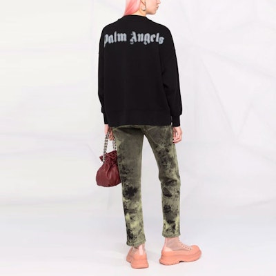 (W) Sudadera con Capucha Negra Logo PALM ANGELS FW21. PWBA017F21FLE0021001 Shop (W) Sudadera con Capucha Negra Logo PALM ANGELS FW21. PWBA017F21FLE0021001