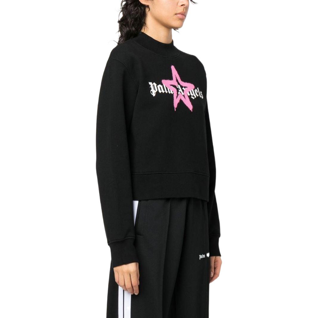 Purchase (W) Palm Angels 2022秋冬 黑色星星标志印花圆领卫衣. PWBA016C99FLE0031030
