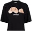 Order (Women) Palm Angels FW22 Teddy Bear Graphic Black Crewneck T-Shirt. PWAA020C99JER0111060