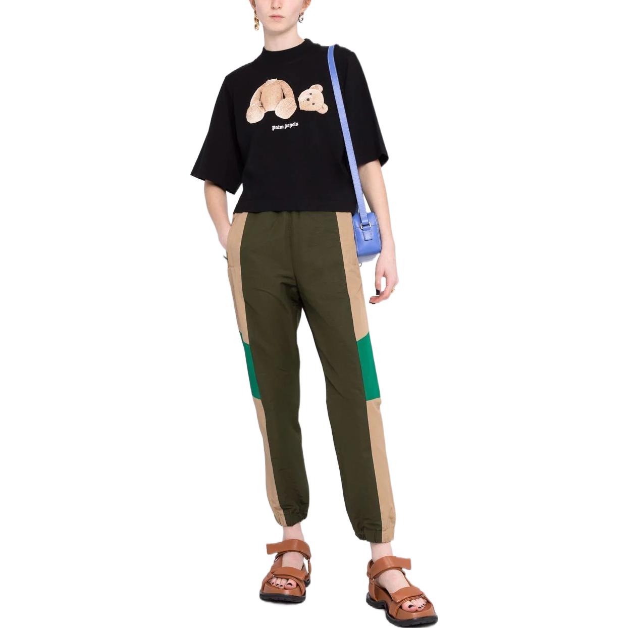 Lookbook (Women) Palm Angels FW22  Teddy Bear Graphic Black Crewneck T-Shirt. PWAA020C99JER0111060