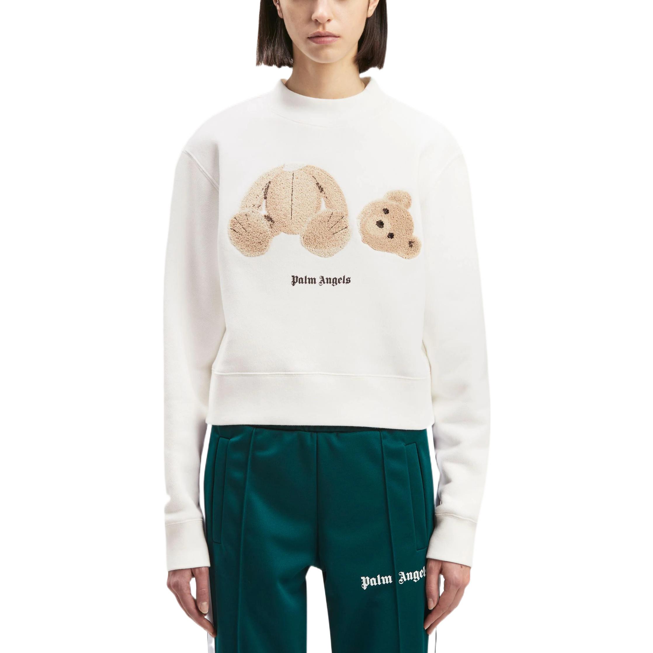 Shop (W) Palm Angels FW22 白熊刺繡圓領長袖上衣 PWBA016C99FLE0010160