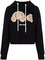 (Women) Palm Angels FW22 Bear Print Black Hoodie Pullover for Women. PWBB022C99FLE0021060 (Women) Palm Angels FW22 Bear Print Black Hoodie Pullover for Women. PWBB022C99FLE0021060