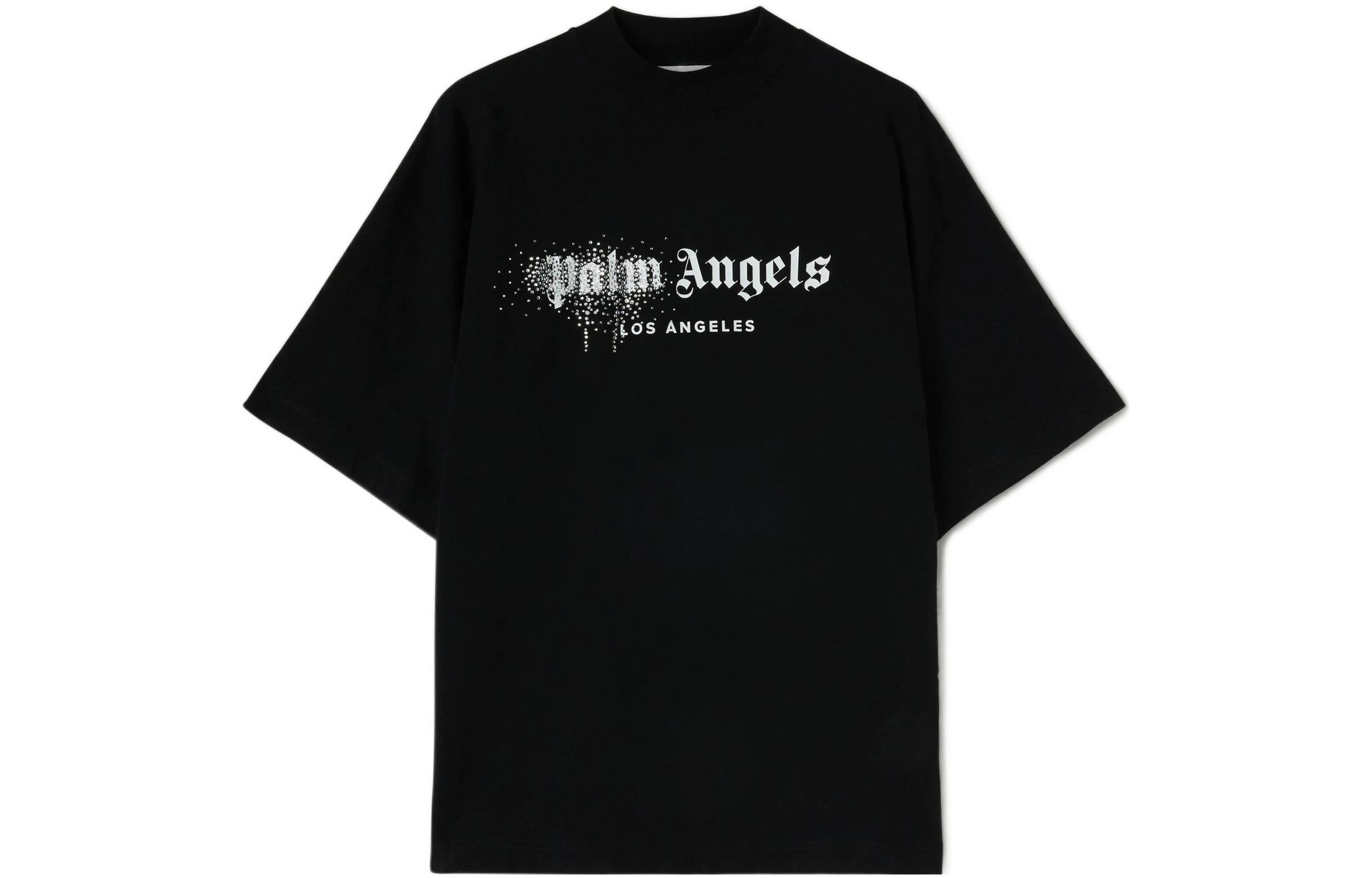 Order (W) Palm Angels FW22 水鑽標誌印花女款黑色圓領T恤 PWAA017F22JER0021001