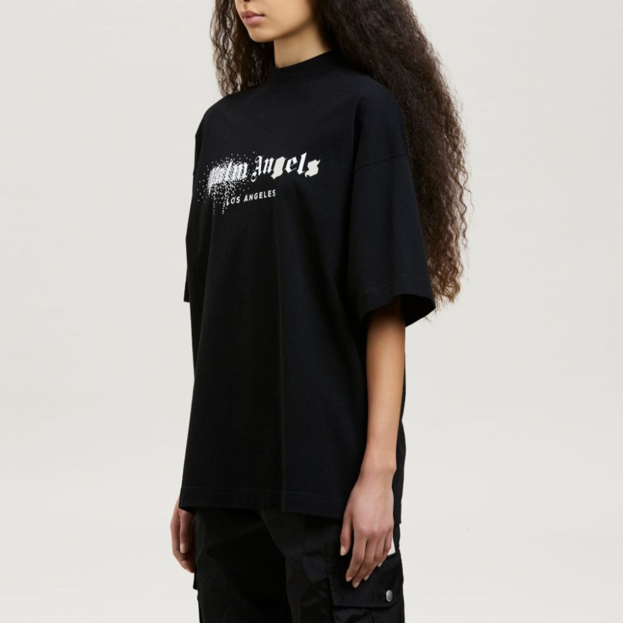 Details for (W) Palm Angels FW22 水鑽標誌印花女款黑色圓領T恤 PWAA017F22JER0021001