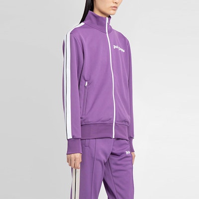 (Women) PALM ANGELS FW22 Women’s Purple High Neck Zip Jacket with Logo Print. PWBD019F22FAB0023704 Purchase (Women) PALM ANGELS FW22 Women’s Purple High Neck Zip Jacket with Logo Print. PWBD019F22FAB0023704