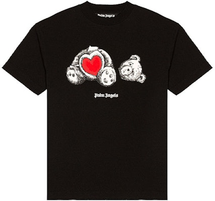 (Women) Palm Angels Heart Bear Oversized Black T-Shirt for Women. PWAA017S21JER0011001 Order (Women) Palm Angels Heart Bear Oversized Black T-Shirt for Women. PWAA017S21JER0011001