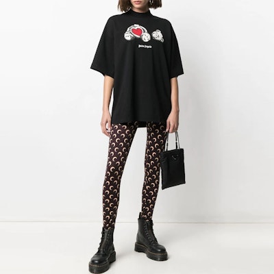 (Women) Palm Angels Heart Bear Oversized Black T-Shirt for Women. PWAA017S21JER0011001 Lookbook (Women) Palm Angels Heart Bear Oversized Black T-Shirt for Women. PWAA017S21JER0011001