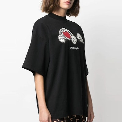 (Women) Palm Angels Heart Bear Oversized Black T-Shirt for Women. PWAA017S21JER0011001 Purchase (Women) Palm Angels Heart Bear Oversized Black T-Shirt for Women. PWAA017S21JER0011001