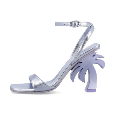(W) Palm Angels High-Heel Fashion Sandal 'Silver Purple'