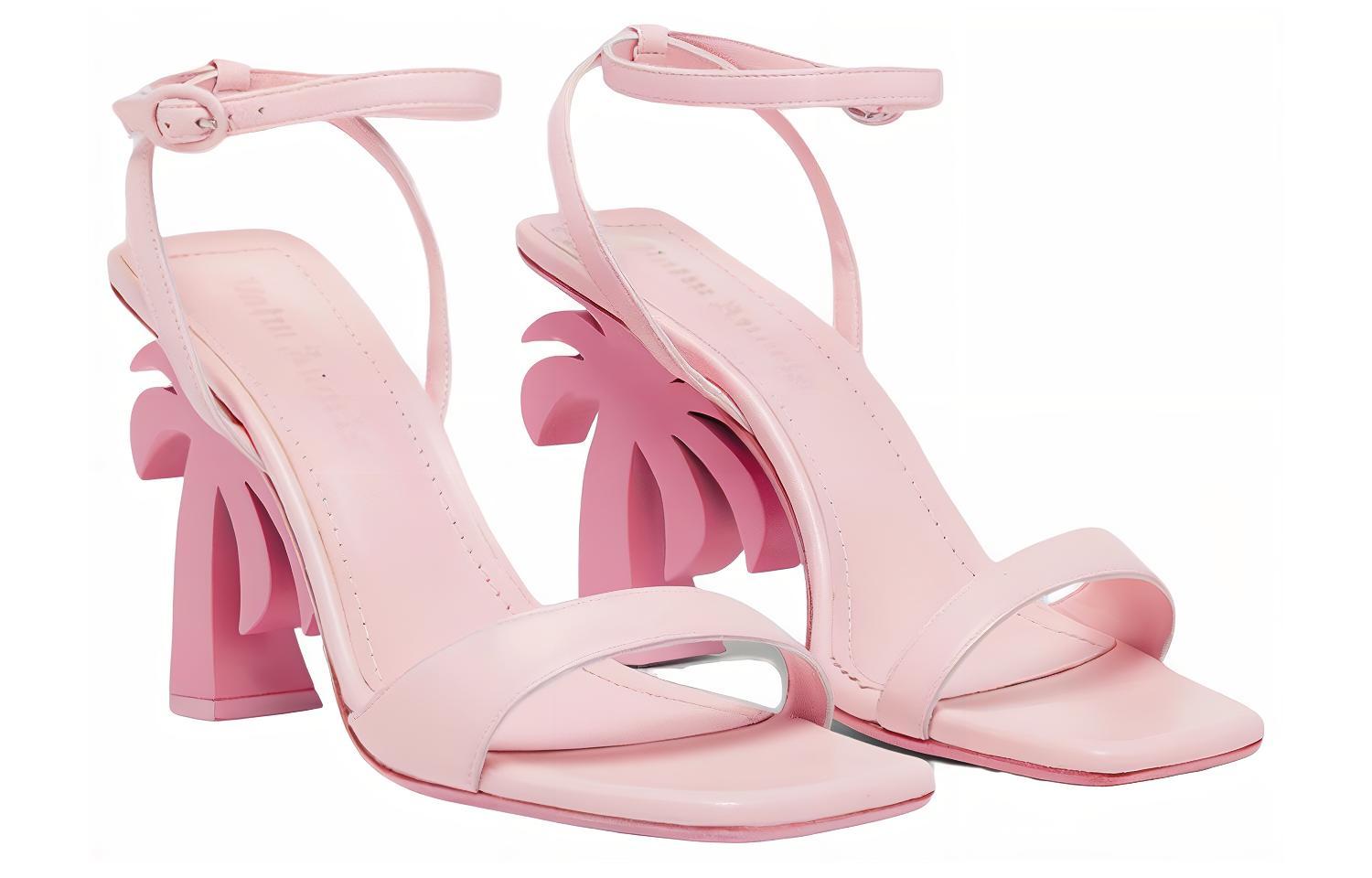 (W) Palm Angels High-Heeled Leather Sandals 'Pink' 圖 3