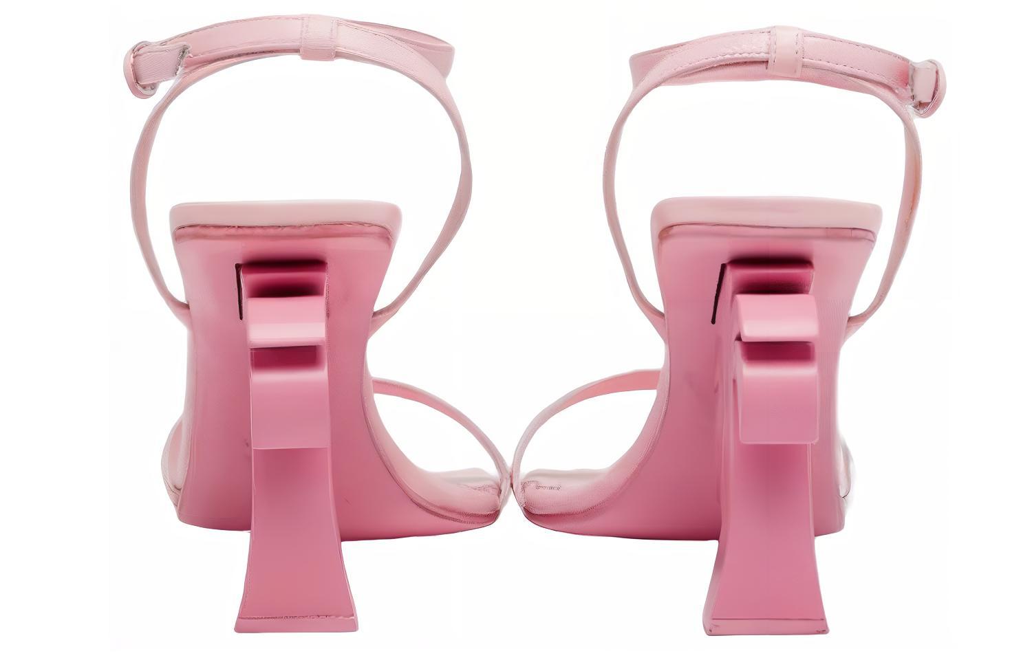 (W) Palm Angels High-Heeled Leather Sandals 'Pink' 圖 4