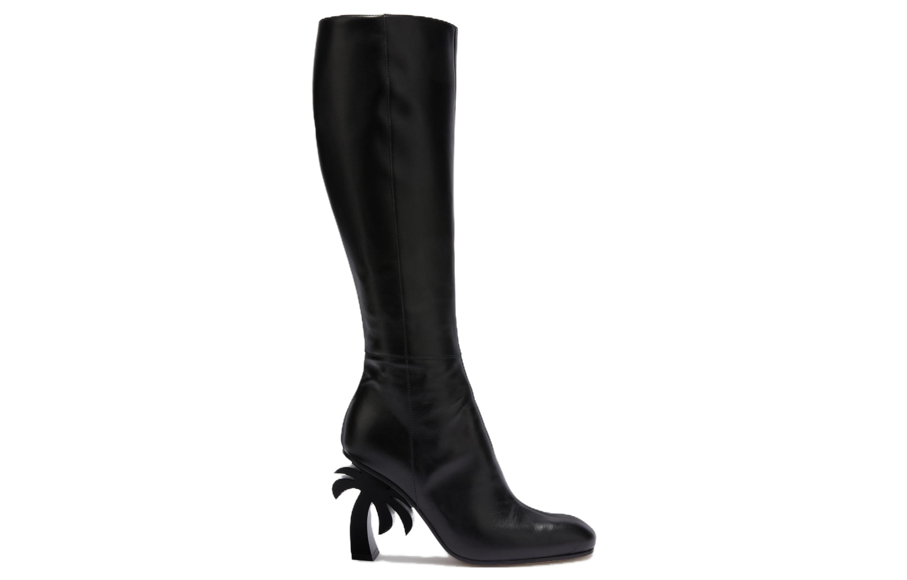 Order (Women) Palm Angels High-Top Slip-On Boots 'Black Leather' PWIE013F23LEA0011000