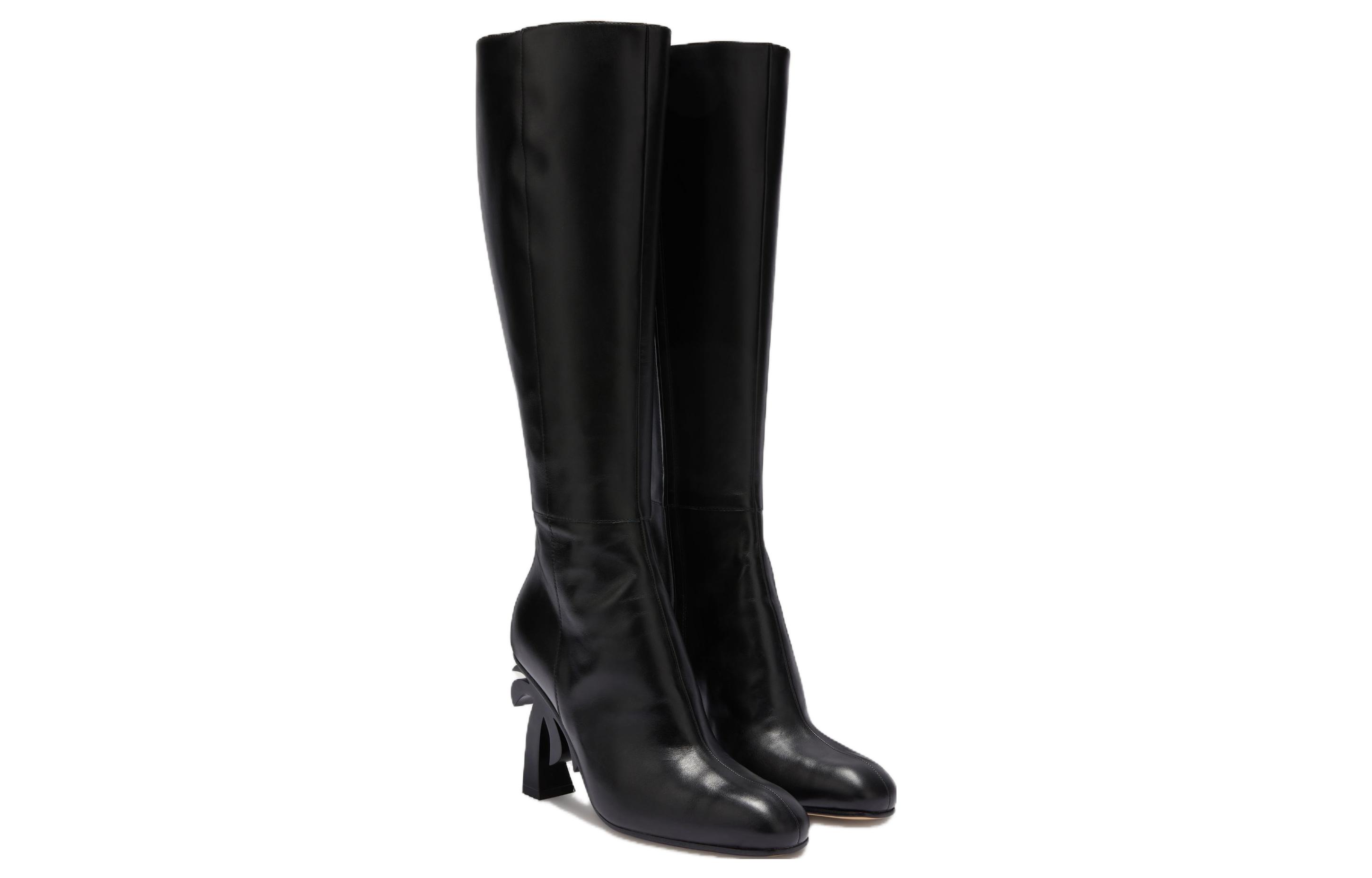 Lookbook (Women) Palm Angels High-Top Slip-On Boots 'Black Leather' PWIE013F23LEA0011000