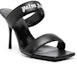 Order (W) Palm Angels Selipar Kulit Anak Lembu Bertumit Tinggi 'Hitam' PWIH016S23LEA0011001