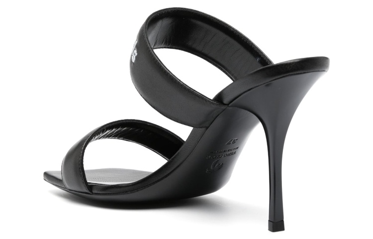 Lookbook (W) 팜 엔젤스 블랙 하이힐 카프스킨 슬라이드 PWIH016S23LEA0011001