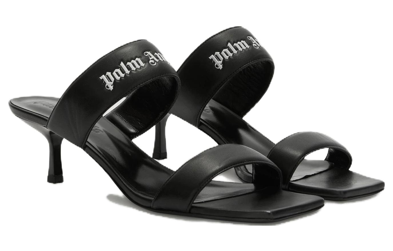 (W) Palm Angels Leather Pointed Toe Stiletto Slide 'Black' 圖 4