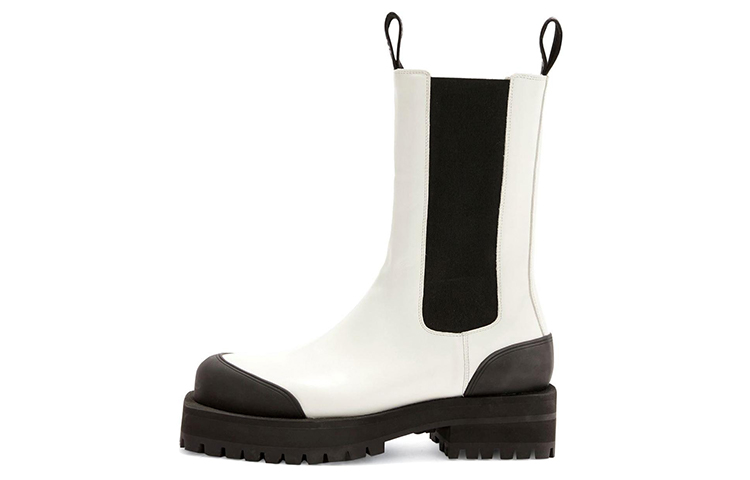 (W) Palm Angels Leather Round-Toe Chelsea Boots 'White'