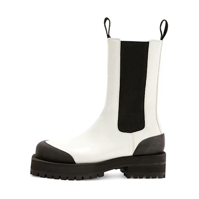 (W) Palm Angels Leather Round-Toe Chelsea Boots 'White'