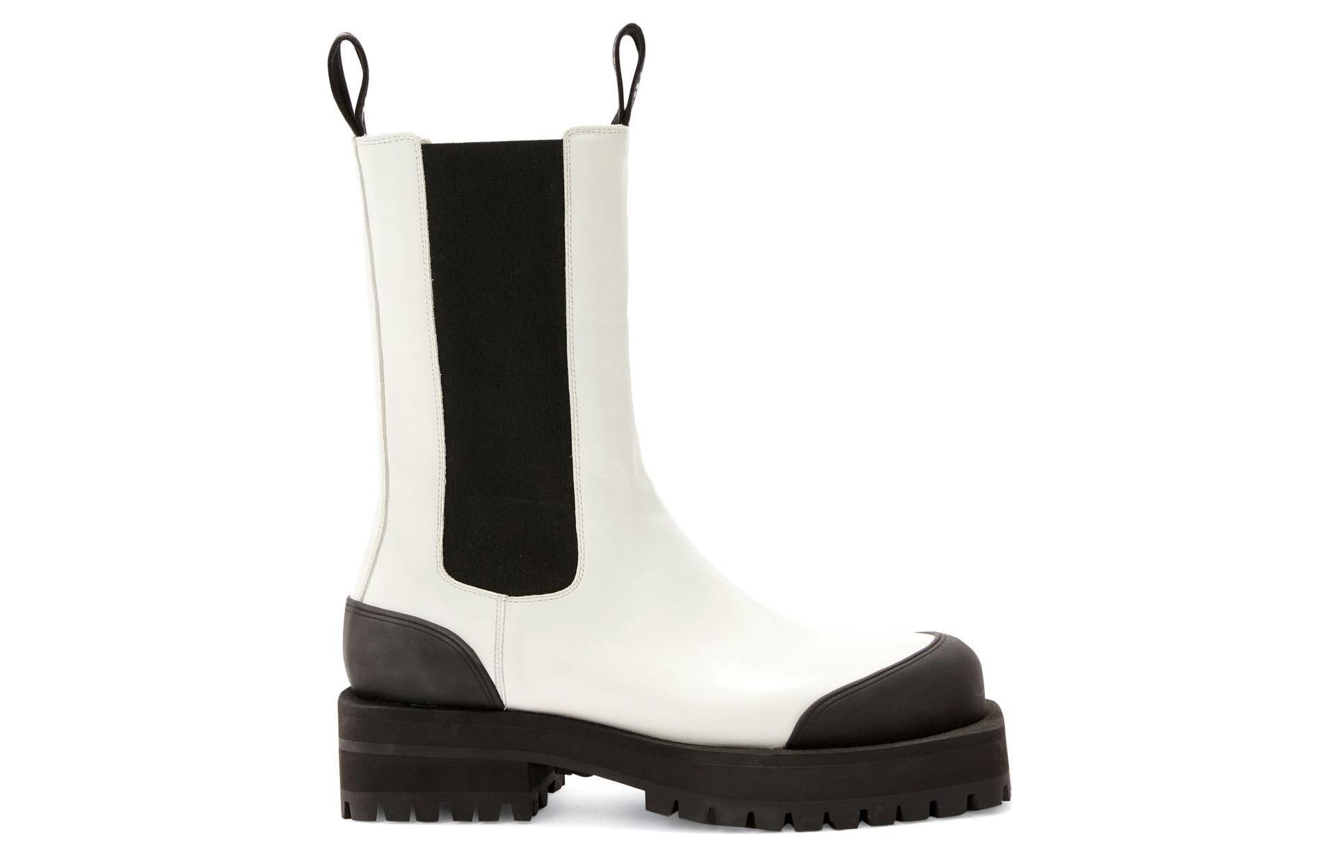 (W) Palm Angels Leather Round-Toe Chelsea Boots 'White' 圖 2