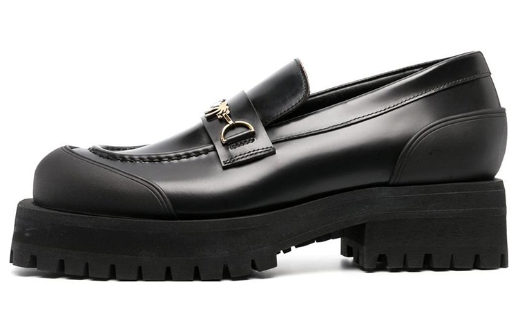 (W) Palm Angels Leather Round-Toe Loafer 'Black'