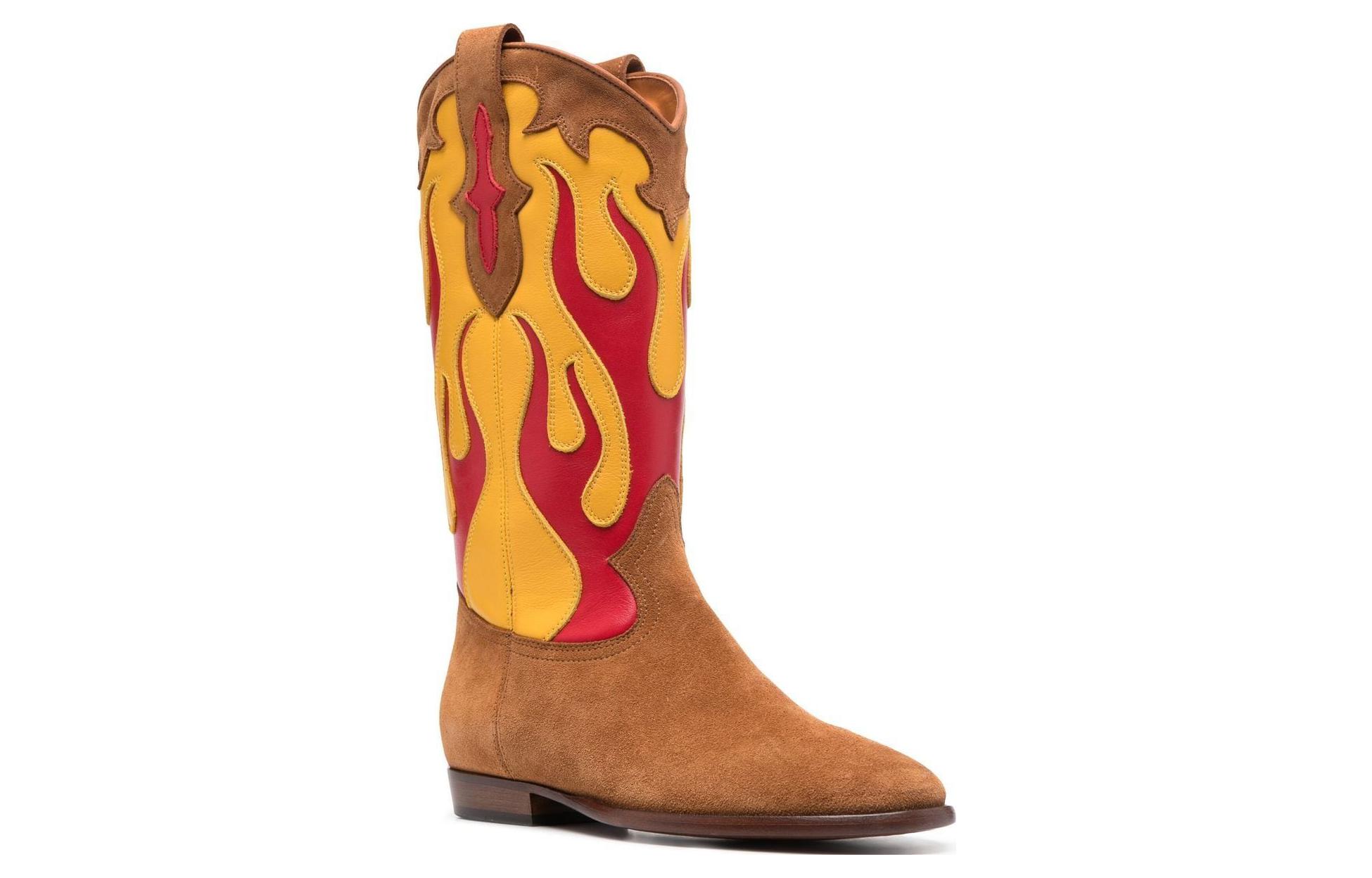 (W) Palm Angels Leather Round-Toe Slip-On Boots 'Brown' 圖 2